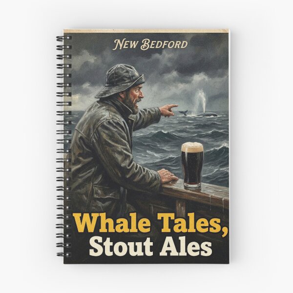 Artikelvorschau, Whale Tales Stout Ales New Bedford Whaler Poster entworfen und verkauft von Cozy-Old-Pub.