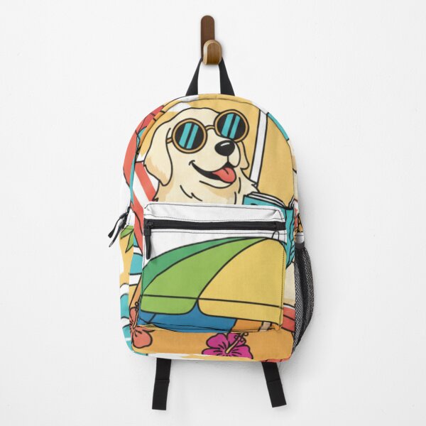 Item preview, Relaxed Dog on Beach Bed Wearing Goggles, Reading Book under Umbrella, Summer Vector Art designed and sold by Fandom Universe.