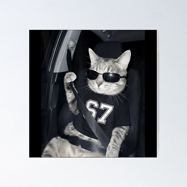 Artikelvorschau, 67. Meme: Gangsterkatze mit Sonnenbrille entworfen und verkauft von JohnBrightIdeas.