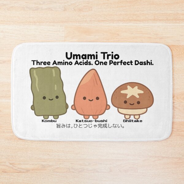 Item preview, Umami Trio – Cute Japanese Dashi Characters | Kombu, Katsuobushi & Shiitake designed and sold by Yohei-Studio.