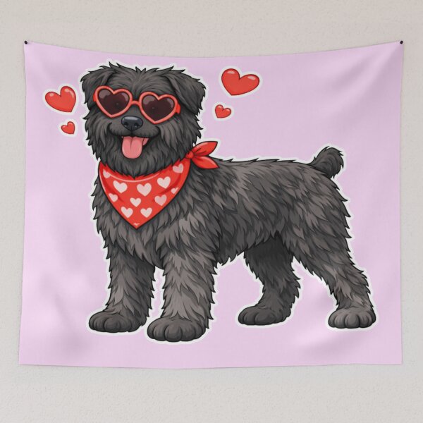 Item preview, Cute Bouvier des Flandres in Love – Minimal Valentine Dog Illustration designed and sold by GoodyPaws.