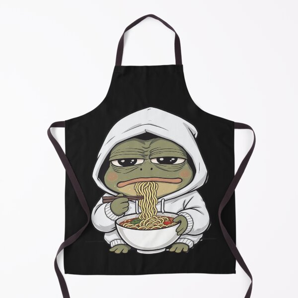 Item preview, Emotionless Ramen Frog | Funny Chibi Frog Dry Humor Cartoon designed and sold by ColorSplash123.