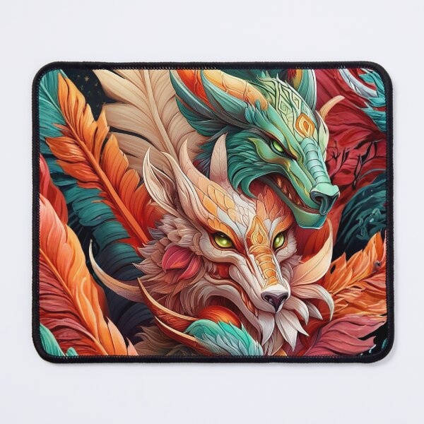 Item preview, Feathered Mythical Dragons Art designed and sold by Soul Cipher.
