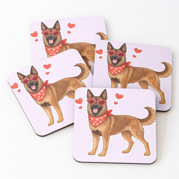 Item preview, Cute Belgian Malinois in Love – Minimal Valentine Dog Illustration designed and sold by GoodyPaws.