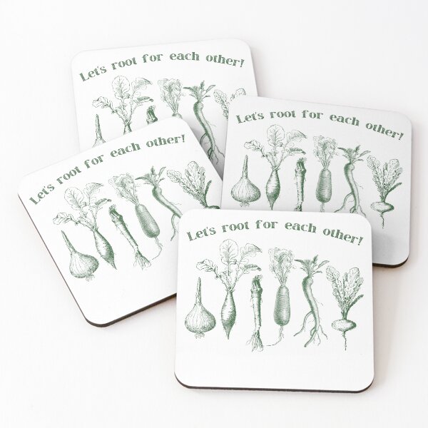 Item preview, Let’s Root for Each Other – Vintage Root Vegetables Gardening Design designed and sold by Toph & Mea Shop.