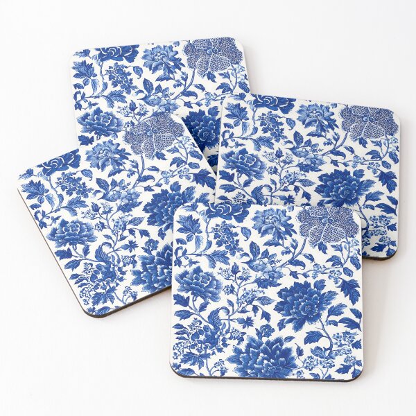 Item preview, Cobalt Blossom Scroll designed and sold by Matinez Pink.
