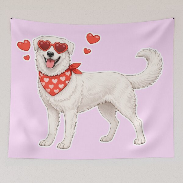 Item preview, Cute Maremmano-Abruzzese Sheepdog in Love – Minimal Valentine Dog Illustration designed and sold by GoodyPaws.