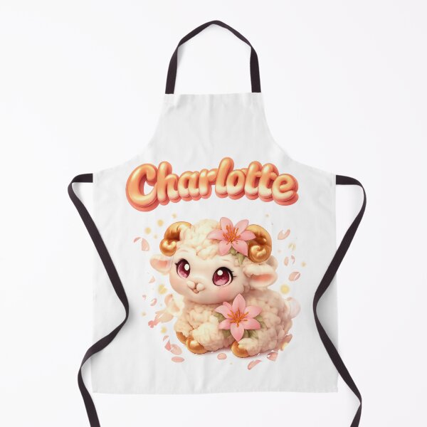 Item preview, Charlotte Aries – Zodiac Cute Lamb Fantasy Name Art designed and sold by AlexLineArt.