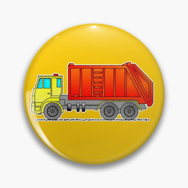 Item preview, Red and Yellow Garbage Truck Cartoon Design designed and sold by themagiccrayons.