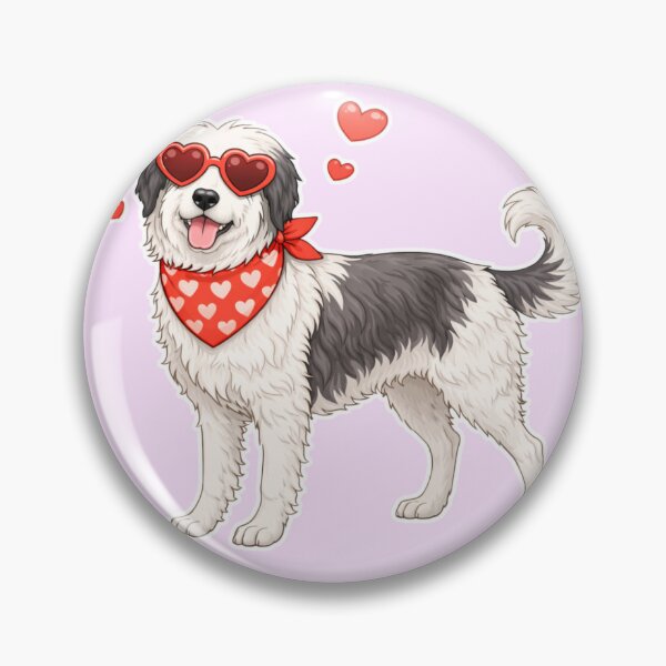 Item preview, Cute Polish Lowland Sheepdog in Love – Minimal Valentine Dog Illustration designed and sold by GoodyPaws.