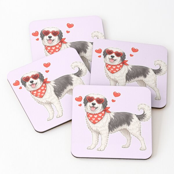 Item preview, Cute Polish Lowland Sheepdog in Love – Minimal Valentine Dog Illustration designed and sold by GoodyPaws.