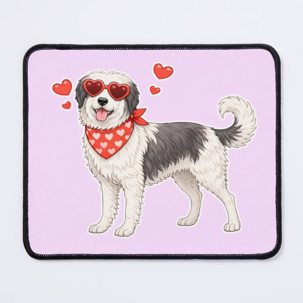 Item preview, Cute Polish Lowland Sheepdog in Love – Minimal Valentine Dog Illustration designed and sold by GoodyPaws.