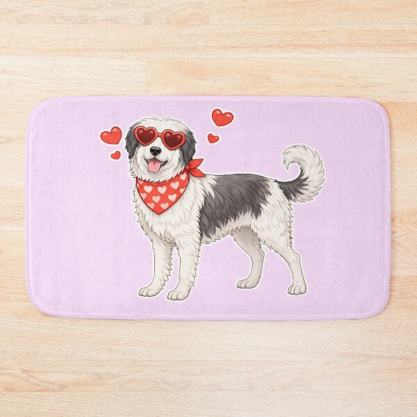 Item preview, Cute Polish Lowland Sheepdog in Love – Minimal Valentine Dog Illustration designed and sold by GoodyPaws.