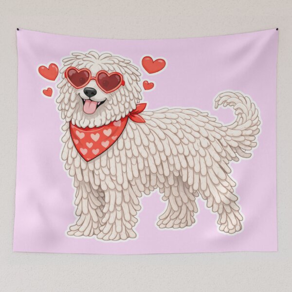 Item preview, Cute Puli in Love – Minimal Valentine Dog Illustration designed and sold by GoodyPaws.