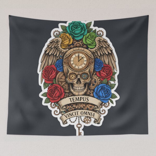 Item preview, Steampunk Time Skull Clockwork Design designed and sold by Ekracreatives.