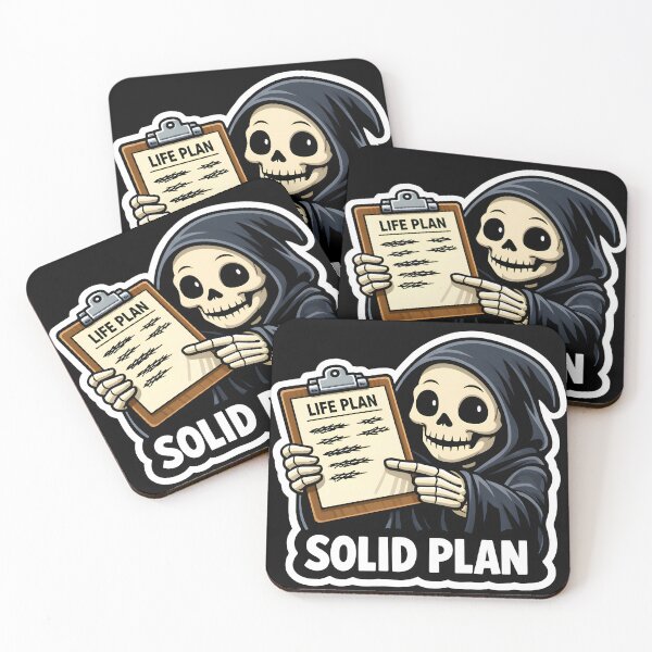 Item preview, Solid Plan Grim Reaper Sticker – Funny Dark Humor Life Plan Meme designed and sold by Ayarachi.