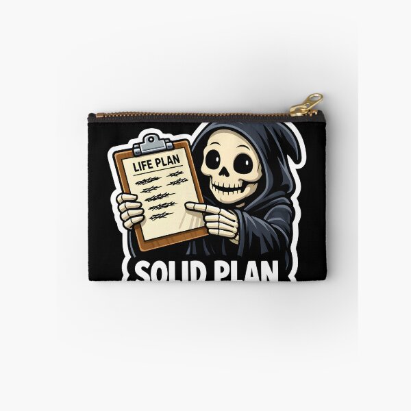 Item preview, Solid Plan Grim Reaper Sticker – Funny Dark Humor Life Plan Meme designed and sold by Ayarachi.