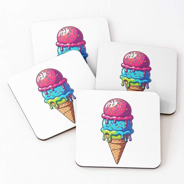 Item preview, Ice cream cone bright colors delicious Sticker designed and sold by octozap.