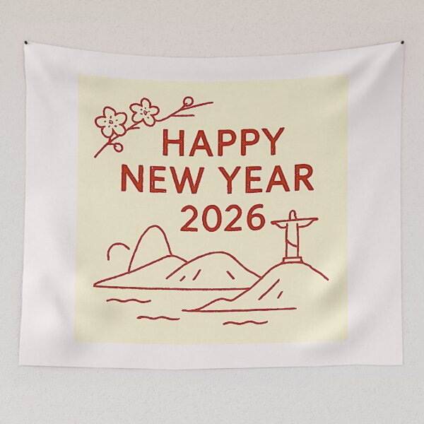 Item preview, Happy new year Rio de Janeiro Mystical Landscape doodle#1 designed and sold by Helios Be. Lavsh.