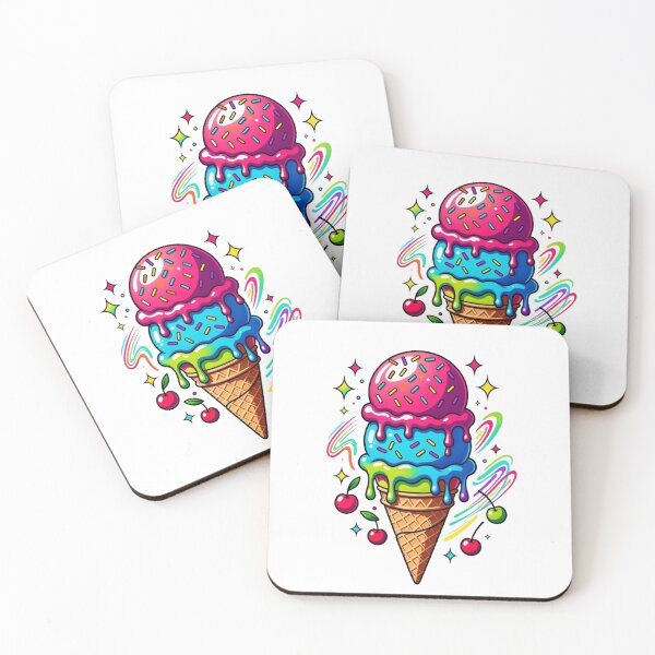 Item preview, Ice cream cone bright colors delicious designed and sold by octozap.