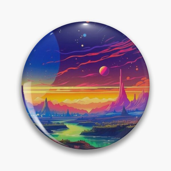 Item preview, Neon Alien Horizon: Retro Space Landscape designed and sold by Prayful.