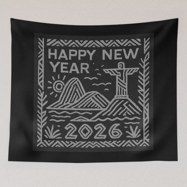 Item preview, Happy new year Rio de Janeiro Mystical Landscape doodle#3 designed and sold by Helios Be. Lavsh.