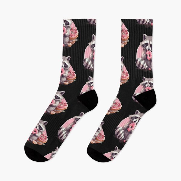 Item preview, Cute Raccoon Eating Pink Glazed Donut Kawaii Trash Panda Aesthetic designed and sold by naughty-raccoon.