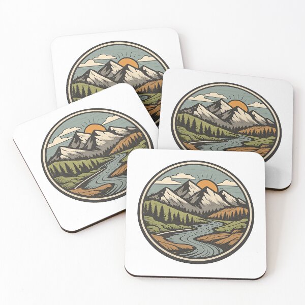 Item preview, Vintage Mountain & River – Retro Nature Logo designed and sold by Dax Studio.