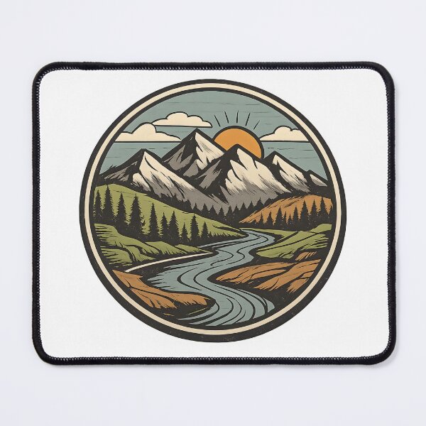Item preview, Vintage Mountain & River – Retro Nature Logo designed and sold by Dax Studio.