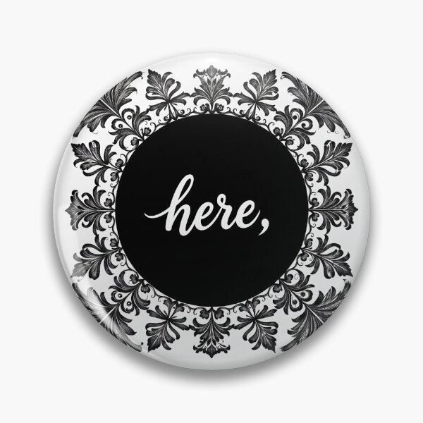 Item preview, A decorative monochrome here sign designed and sold by ShaDeS-AI-Art.