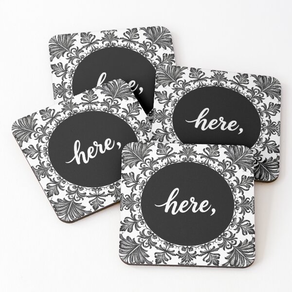 Item preview, A decorative monochrome here sign designed and sold by ShaDeS-AI-Art.