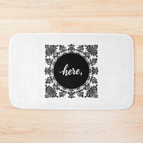 Item preview, A decorative monochrome here sign designed and sold by ShaDeS-AI-Art.