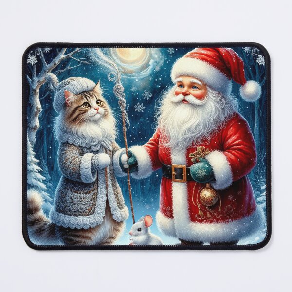 Item preview, Santa Claus and Winter Cat – Magical Christmas Night designed and sold by AmetistLight.