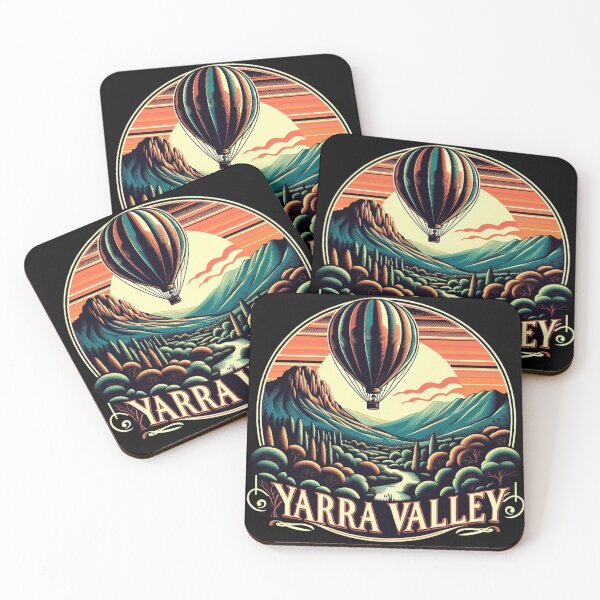 Item preview, Yarra Valley Hot Air Balloon Vintage Landscape designed and sold by Zoo-Moo.