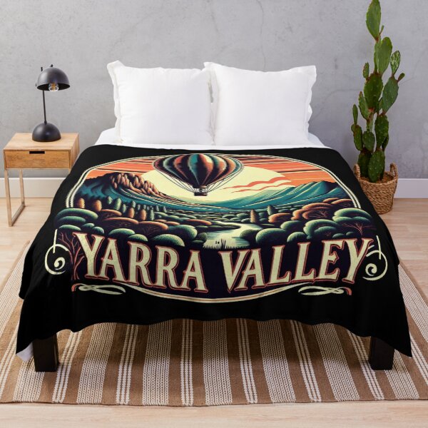 Item preview, Yarra Valley Hot Air Balloon Vintage Landscape designed and sold by Zoo-Moo.