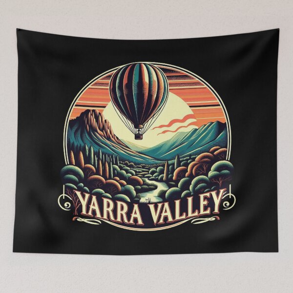 Item preview, Yarra Valley Hot Air Balloon Vintage Landscape designed and sold by Zoo-Moo.