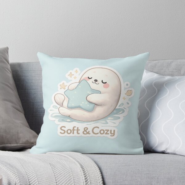 Item preview, Soft & Cozy Seal Hugging Star – Cute Comfort Self Care Quote designed and sold by Still Breathing Studio.