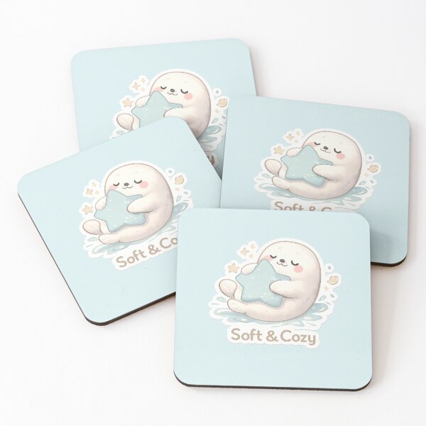 Item preview, Soft & Cozy Seal Hugging Star – Cute Comfort Self Care Quote designed and sold by Still Breathing Studio.
