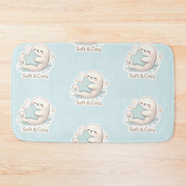 Item preview, Soft & Cozy Seal Hugging Star – Cute Comfort Self Care Quote designed and sold by Still Breathing Studio.
