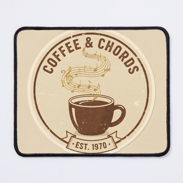 Item preview, Vintage coffee and music logo with steaming musical notes designed and sold by homydesign.