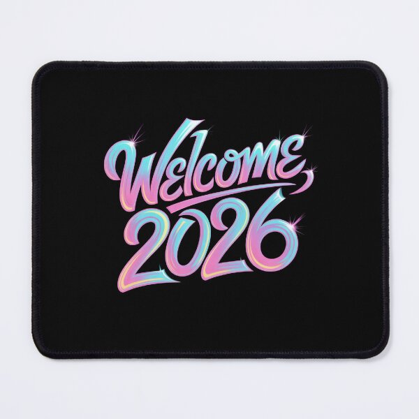 Item preview, Welcome 2026 Neon Typography Retro Gradient Design designed and sold by Kruti Collection.