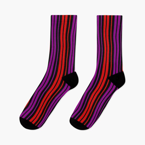 Item preview, Red Purple Stripes On Black Pattern Design  designed and sold by PatternTitan.
