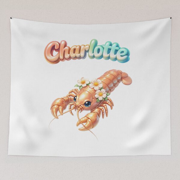 Item preview, Charlotte Cancer – Cute Zodiac Crayfish Fantasy Name Art designed and sold by AlexLineArt.