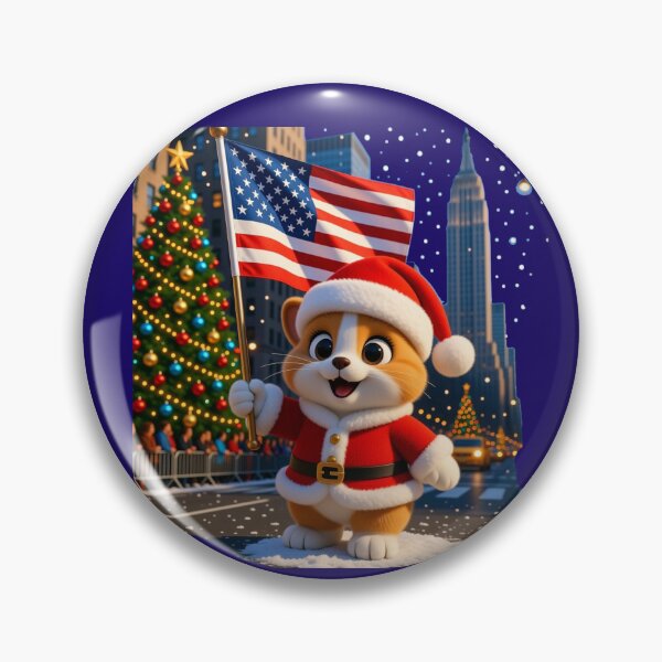 Item preview, York Christmas Parade – Cute 3D Holiday Celebration with USA Flag ,  designed and sold by PaintMeWorld.