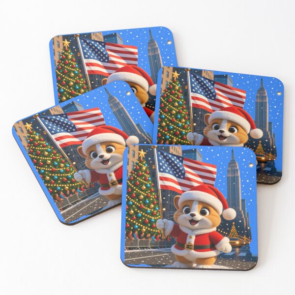 Item preview, York Christmas Parade – Cute 3D Holiday Celebration with USA Flag ,  designed and sold by PaintMeWorld.