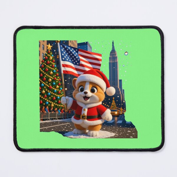 Item preview, York Christmas Parade – Cute 3D Holiday Celebration with USA Flag , designed and sold by PaintMeWorld.