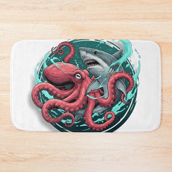 Item preview, Octopus vs Shark Ocean Art designed and sold by Next-level-arts.
