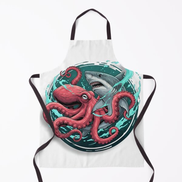 Item preview, Octopus vs Shark Ocean Art designed and sold by Next-level-arts.
