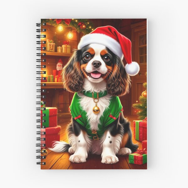 Item preview, Festive Cavalier King Charles Spaniel Christmas Elf designed and sold by AmetistLight.