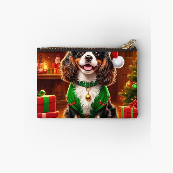 Item preview, Festive Cavalier King Charles Spaniel Christmas Elf designed and sold by AmetistLight.